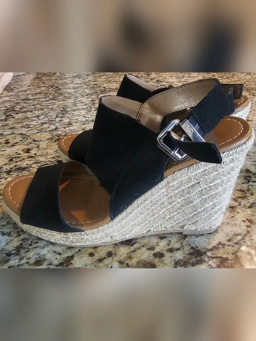 Dv By Dolce Vita Black Women’s Wedge Espadrille Sandals - Suede Upper Size 7